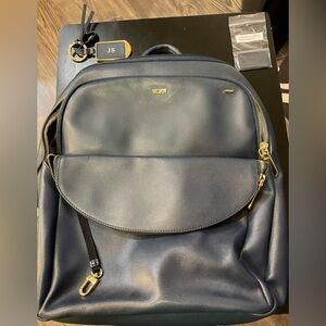 Tumi Sinclair Backpack (Navy with Gold Hardware)